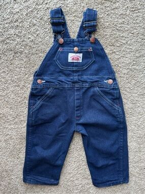 Round House USA Vintage Denim Overalls 2T Adjustable Straps Made in USA